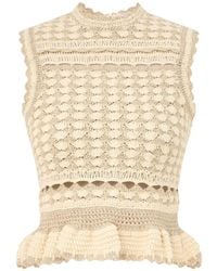 Zimmermann - Wanderlust Crochet Ruffled Tank Top - Lyst