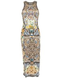 CAMILLA - Leopard-Print Crystal-Embellished Maxi Dress - Lyst