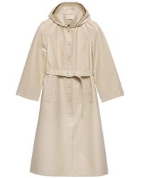 Prada - Nappa Leren En Stoffen Jas Met Capuchon - Lyst