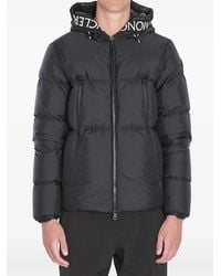 Moncler - Donsjack Met Logo Afwerking - Lyst