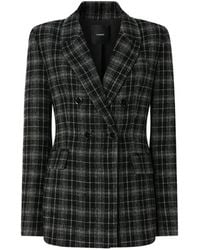 Pinko - Double-Breasted Check Blazer - Lyst