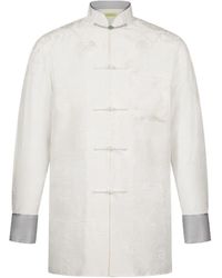 Shanghai Tang - Jacquard Mandarin-Collar Shirt - Lyst