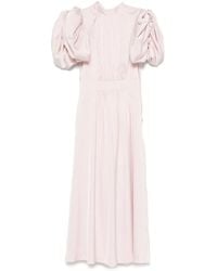ROTATE BIRGER CHRISTENSEN - Puff-Sleeve Satin Midi Dress - Lyst