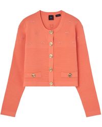 Pinko - Motif-Embroidered Ribbed Jacket - Lyst