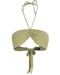 KARL LAGERFELD - Logo-Plaque Bikini Top - Lyst