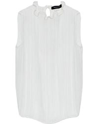 Fabiana Filippi - Ruffled-Collar Pleated Blouse - Lyst