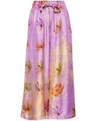 ODEEH - Floral-print Wide-leg Trousers - Lyst
