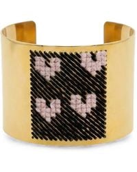 L'EIGHT STUDIO - Heart-Motif Embroidered Cuff Bracelet - Lyst