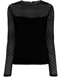 Karl Lagerfeld - Mesh-Oberteil Mit Kl-Logo - Lyst