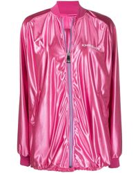 Khrisjoy - Logo-Print Metallic Bomber Jacket - Lyst