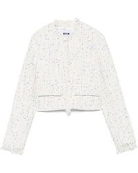 MSGM - Frayed-Edge Jacket - Lyst