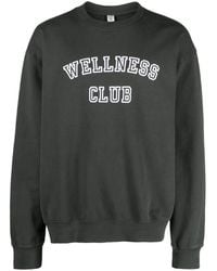Sporty & Rich - Wellness Club Cotton Sweatshirt - Lyst