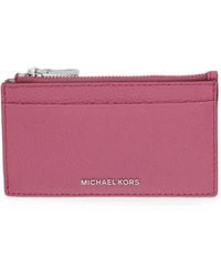 MICHAEL Michael Kors - Jet Set Leather Card Holder - Lyst