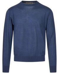 Canali - Crew-Neck Long-Sleeve Sweater - Lyst