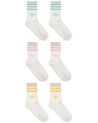 adidas - Logo-Embroidered Striped Socks (Set Of Three) - Lyst