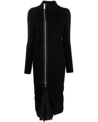 Sacai - Layered Wool And Satin Dress - Lyst