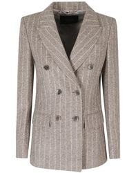 Seventy - Pinstripe Double-Breasted Blazer - Lyst