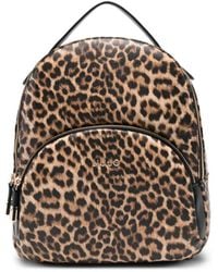 Liu Jo - Small Animalier Leopard Print Backpack - Lyst