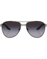 Prada Linea Rossa - Sonnenbrille Mit Logo-Print - Lyst