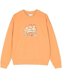 Maison Kitsuné - Surfing Foxes Cotton Sweatshirt - Lyst