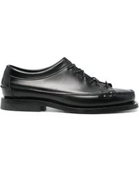 Hereu - Piped-Trim Leather Square-Toe Loafers - Lyst