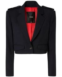 Pinko - Epaulette-Detail Cropped Jacket - Lyst