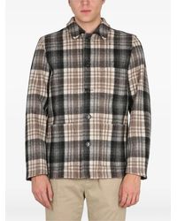 Aspesi - Checked-Pattern Buttoned Shirt - Lyst