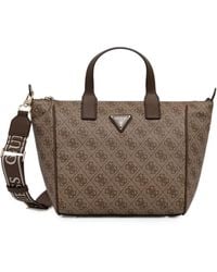 Guess - Follie Monogram-Print Logo-Plaque Tote Bag - Lyst