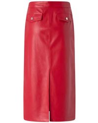 Pinko - Rear-Slit Faux-Leather Midi Skirt - Lyst