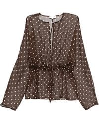 P.A.R.O.S.H. - Polka-Dot Drawstring Blouse - Lyst