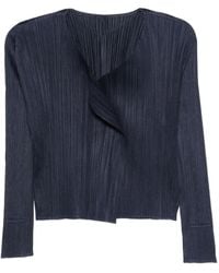 Pleats Please Issey Miyake - Geplooide Top Met Asymmetrische Hals - Lyst