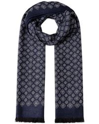 Hackett - Tile-Patterned Fringed Scarf - Lyst