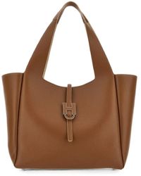 Hogan - Trend Logo-Plaque Leather Tote Bag - Lyst