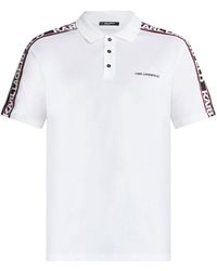 Karl Lagerfeld - Poloshirt mit Logo-Streifen - Lyst