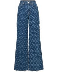 Veronica Beard - Wide-Leg-Jeans mit Rautenmuster - Lyst