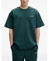 Les Deux - Logo-Embroidered T-Shirt - Lyst