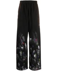 we11done - Painterly-print Cotton Track Pants - Lyst