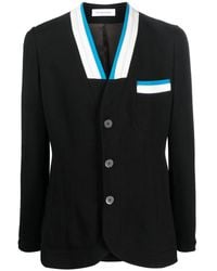 Kiko Kostadinov - Striped-Trim Single-Breasted Blazer - Lyst