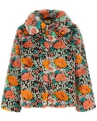 FARM Rio - Faux-Fur Floral-Pattern Coat - Lyst
