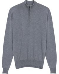 John Smedley - Half-Zip Merino Wool Sweater - Lyst