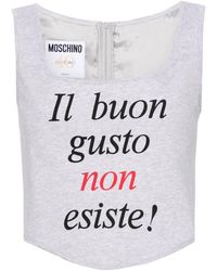 Moschino - Corsage mit Slogan-Print - Lyst