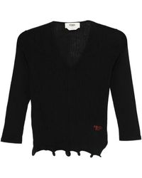 Fendi - V-Neck Top - Lyst