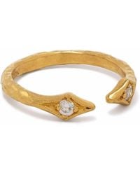 Cathy Waterman 22kt Yellow Gold Double Arrow Diamond Ring - Metallic