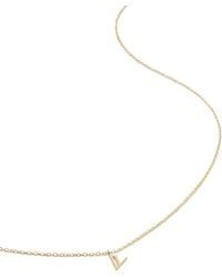 Monica Vinader - 14Kt Small Initial V Necklace - Lyst