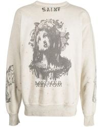 SAINT Mxxxxxx - Graphic-Print Cotton Sweatshirt - Lyst