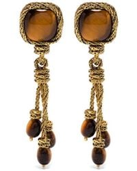 Aurelie Bidermann - Miki Tiger Eye Clip-On Earrings - Lyst