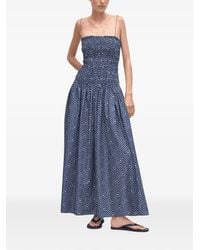 Matteau - Shirred Drop Waist Geometric-Print Maxi Dress - Lyst