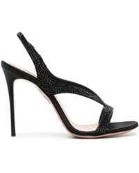 Aquazzura - Izzy 105Mm Crystal-Embellished Slingback Sandals - Lyst