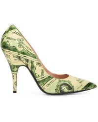 Moschino - Dollar-Print Pointed-Toe Pumps - Lyst