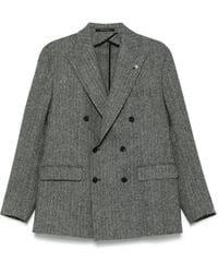 Tagliatore - Herringbone Wool Blazer - Lyst